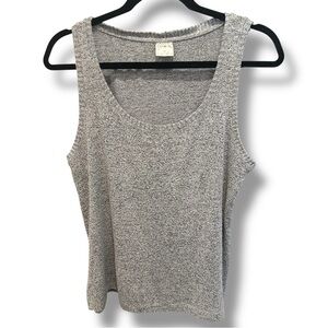 Soma Gray Textured Knit Sleeveless Tank Top